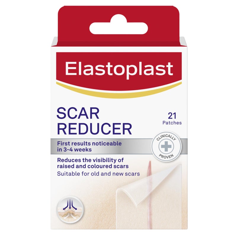 Elastoplast Scar Reducer Plasters (21 Pieces), Quick and Convenient Scar Cover Up Treatment, Scar Sheets to Reduce Visbility of Scars, Scar Plaster Pack for Quick Results - Image 1